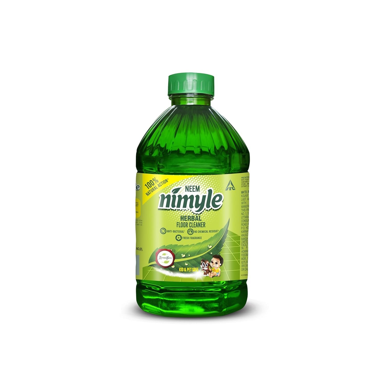 Nimyle ITC’s Eco Friendly Floor Cleaner Liquid, Herbal 2L, with Power of Neem for 99.9% Anti Bacterial Protection, Surface Cleaner