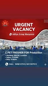 Urgent jobs in sidcul haridwar for freshers