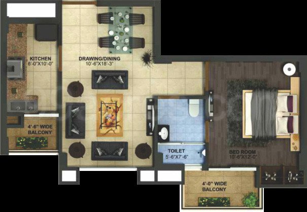 1BHK 1Bath Flat/Apartment for Rent in Imperial Heights, Mussoorie Road, Dehradun, Uttarakhand