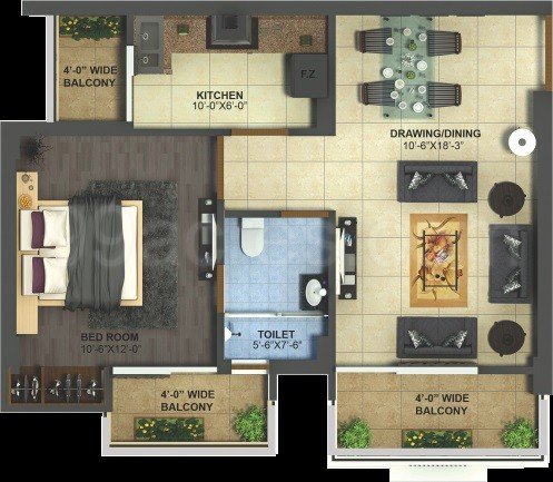 1BHK 1Bath Flat/Apartment for Rent in Imperial Heights, Mussoorie Road, Dehradun, Uttarakhand