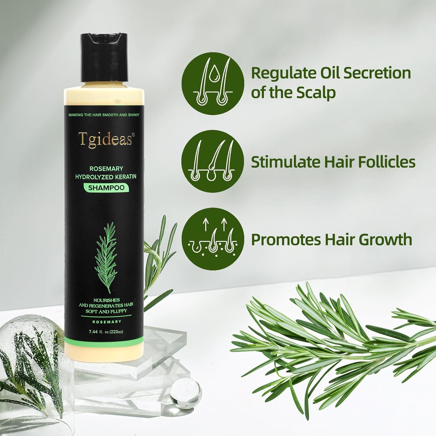 Tgideas Official | Rosemary Shampoo, Hair Oils & Natural Hair Tgideas Rosemary & Biotin Shampoo for Thinning Hair, Volumizing Shampoo for Fuller, Thicker Hair, Strengthening & Nourishing Formula with Root Lift,…