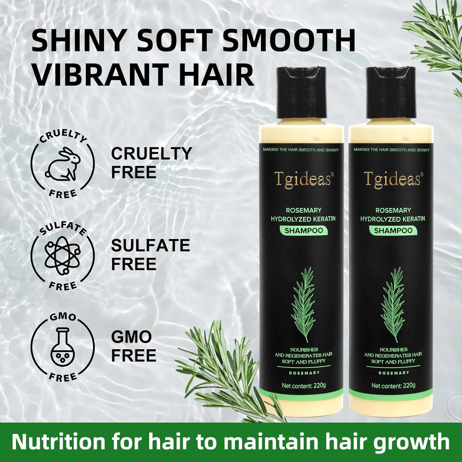 Tgideas Official | Rosemary Shampoo, Hair Oils & Natural Hair Tgideas Rosemary & Biotin Shampoo for Thinning Hair, Volumizing Shampoo for Fuller, Thicker Hair, Strengthening & Nourishing Formula with Root Lift,…
